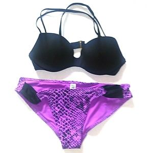 purple snakeskin bikini